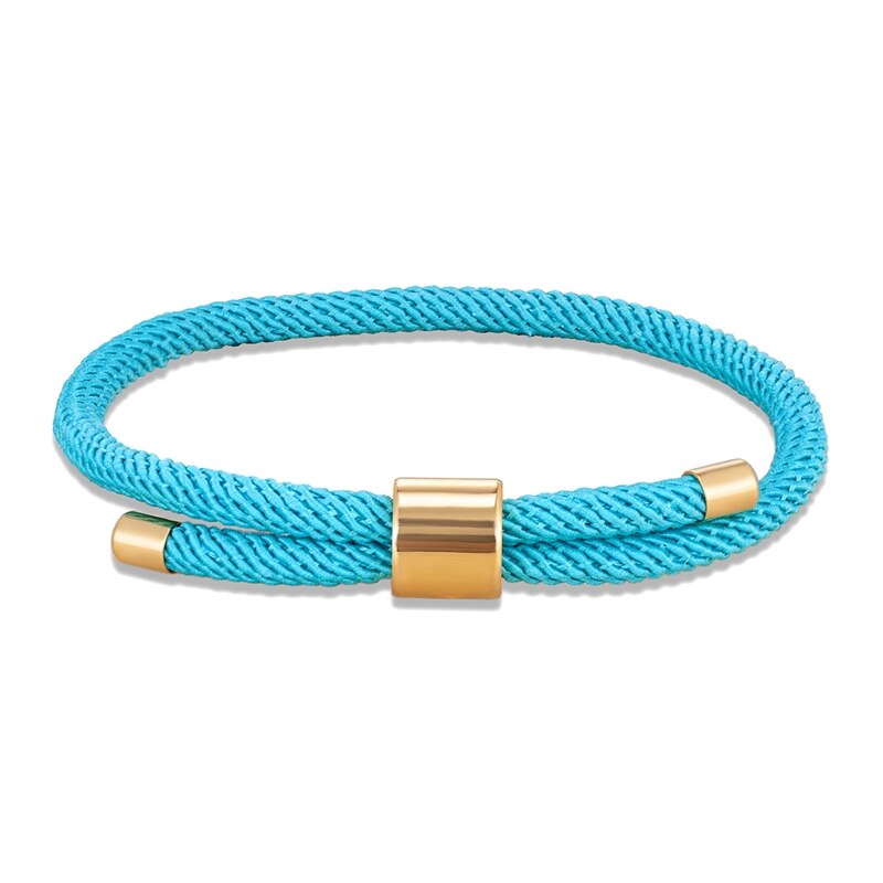 Mkendn Minimalistische Waterdichte Milan Touw Armband Rode Verstelbare Enkelband Mannen Vrouwen Handgemaakte Draad Paar Lucky Strand Sieraden: Sky blue