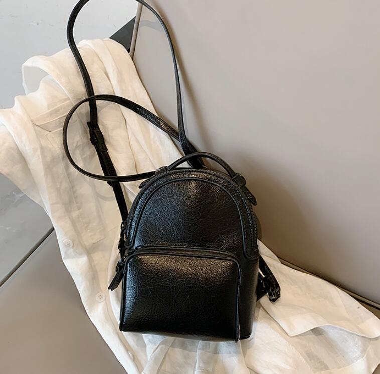 Kleine Schule Rucksäcke Stil Preppy Rucksack neue high PU leder Mini-Zurück Pack Serpentin schulter tasche: Black