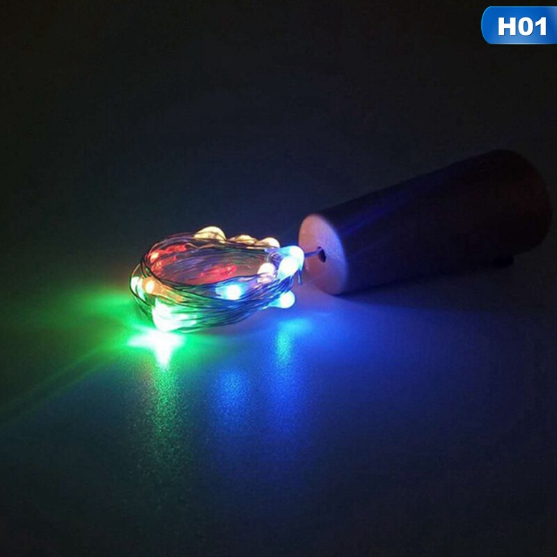 2M 20 LED Mini LED vacaciones cadena botella de luces tapón vidrio artesanal para interior exterior boda Navidad luces Led Decoración: 1