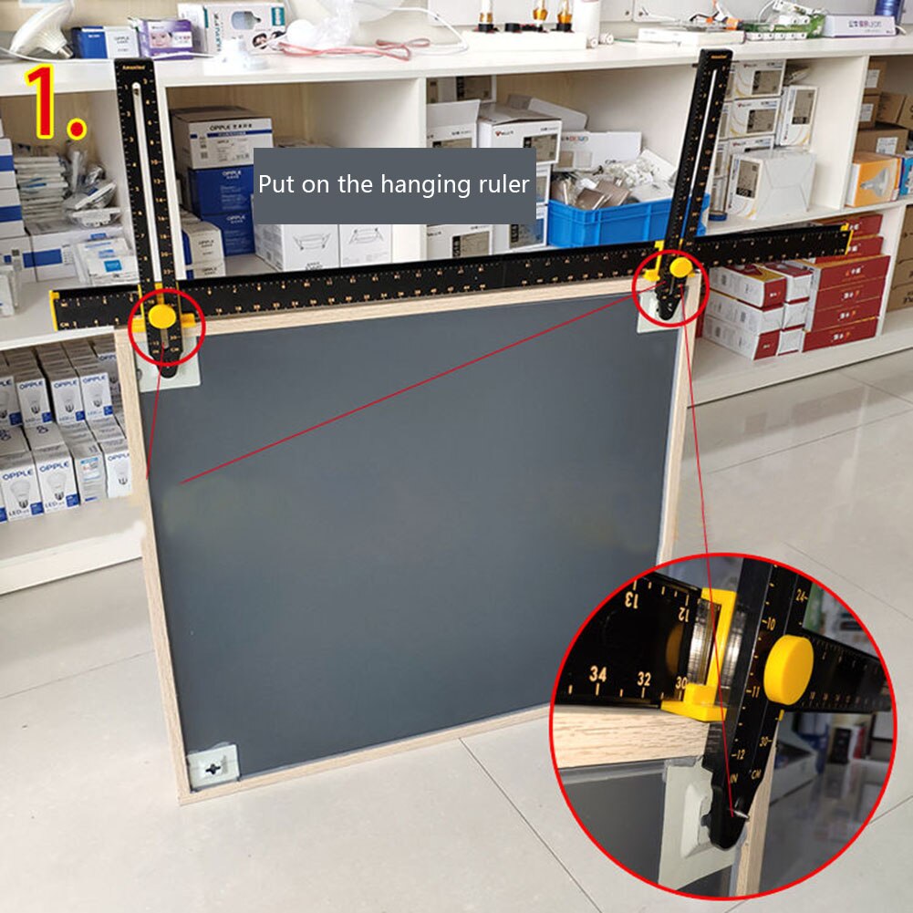 Regla de nivel de punzonado de posición de medición de suspensión de 100cm herramienta de imagen medidor multifunción para pintura colgante