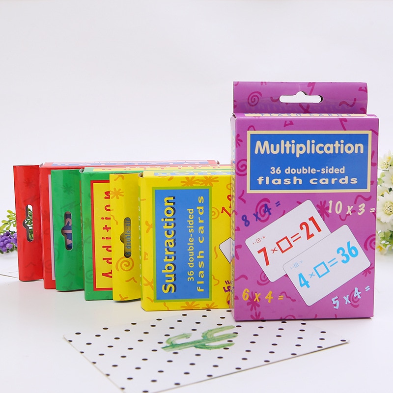 Børn læring legetøj pædagogisk flash matematik undervisningskort for addition subtraktion multiplikation division for 3-12 år gamle børn