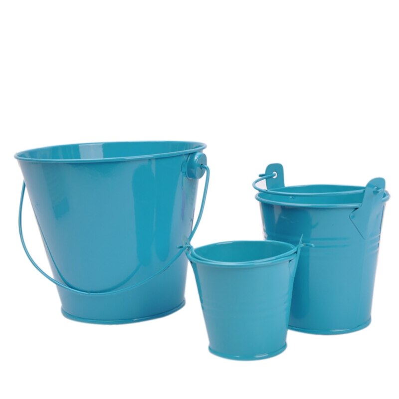 Mini cubos de lata cubos de hojalata de colores con asas maceta de plantas organizador de almacenamiento de escritorio decoración casa hogar: HL / M