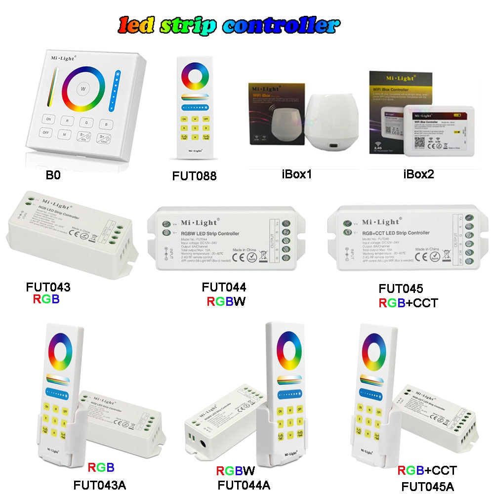 Miboxer 2.4g trådløs rgb/rgbw/rgb+cct led strip controller wifi smart panel fjernbetjening sluk lys timing dimmer  dc12v-24v