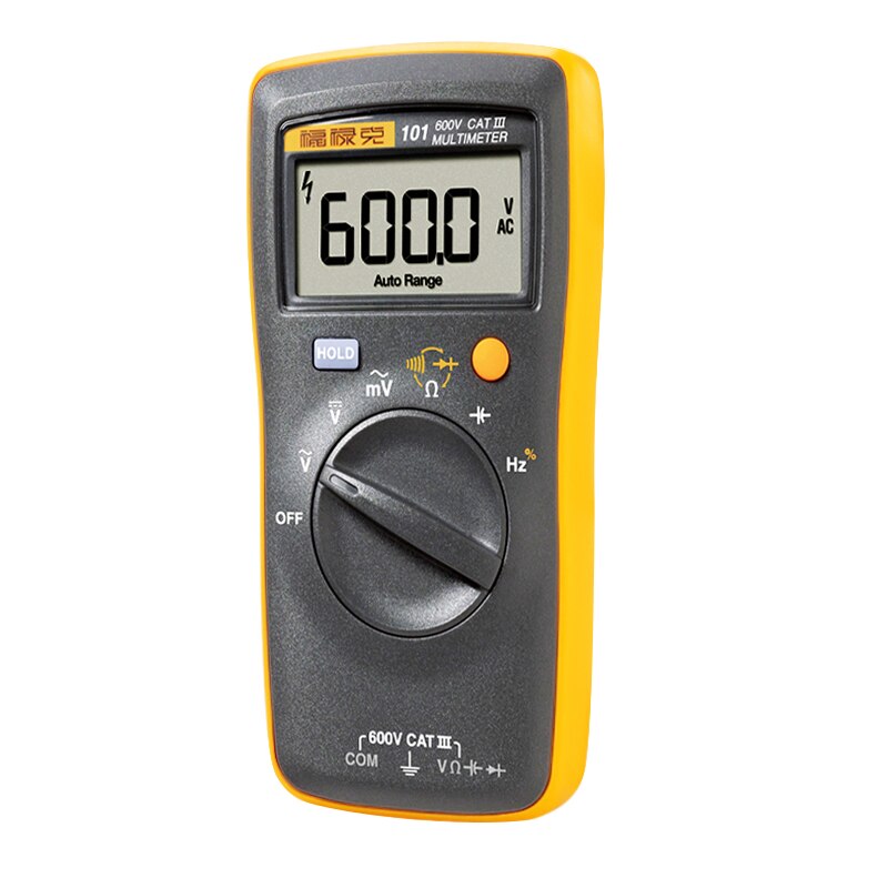 FLIUKE 100% Originele 101 Mini Digitale Multimeter Auto Range voor AC/DC Spanning Weerstand Capaciteit Frequentie Duty Cycle Tester
