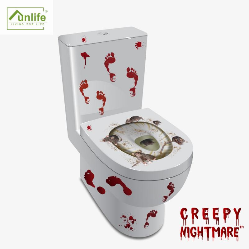 Halloween Toilet Wall Stickers Home Decoration Toilet Series Various Styles Horror Atmosphere Funny KTV Bar