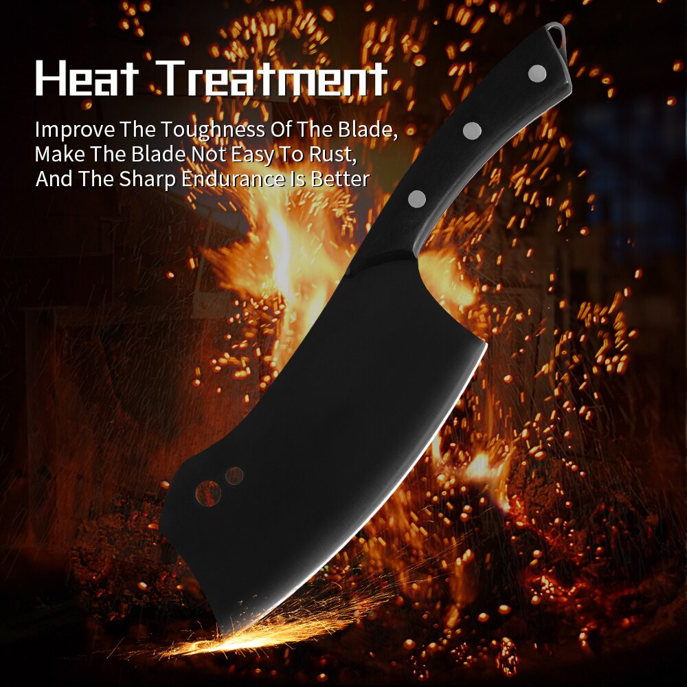 Sowoll 7 inch koksmessenset van roestvrij staal, slagersmes met volledige tang, keukenhakmes voor vlees, vis, groente en kookgereedschap