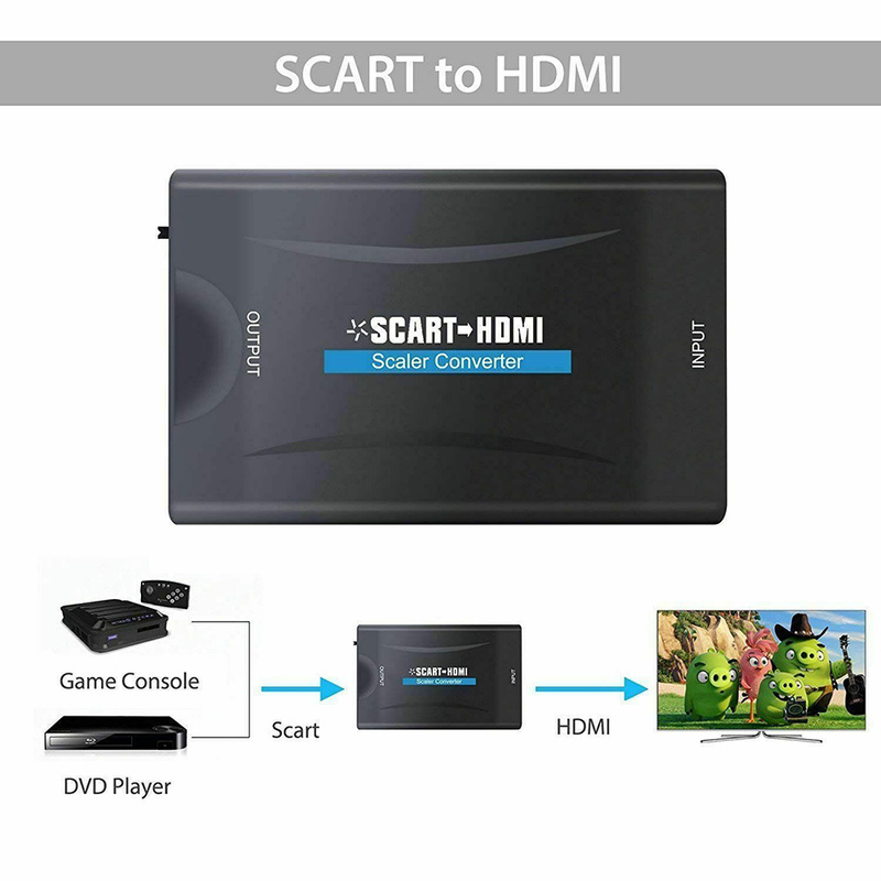 SCART Auf HDMI Konverter 1080P Video Audio- Gehobenen Konverter Adapter für HD TV DVD für Himmel Kasten STB Stecker und Spielen mit DC Kabel