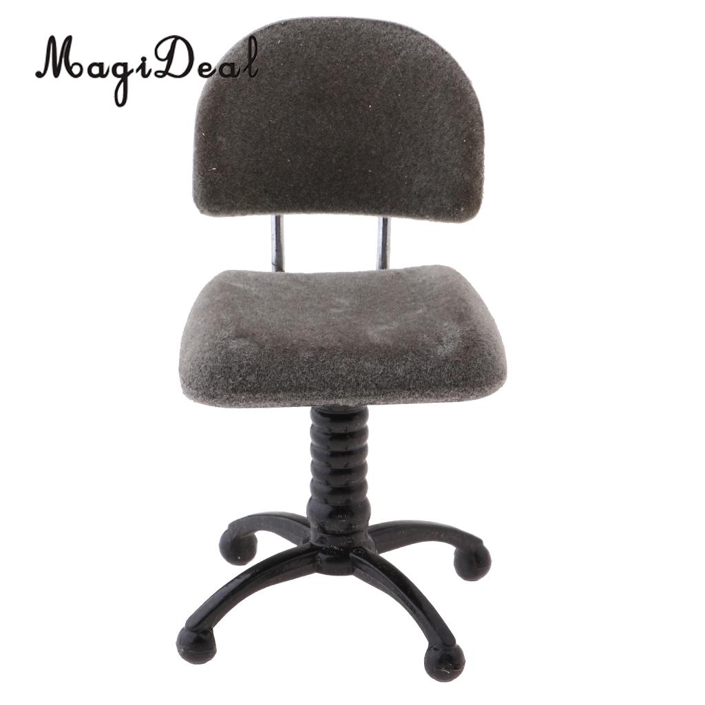 Plastik 1/12 miniature fluffy drejestol tulipan stol skrivebordsstol model dukkehus livsscener indretning