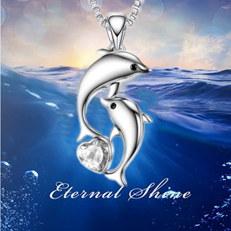 Mode Liefde Dolfijn Ketting Crystal Animal Dolfijn Sieraden Hanger Ketting Voor Vrouwen Party Bruiloft Verjaardag Anniversary