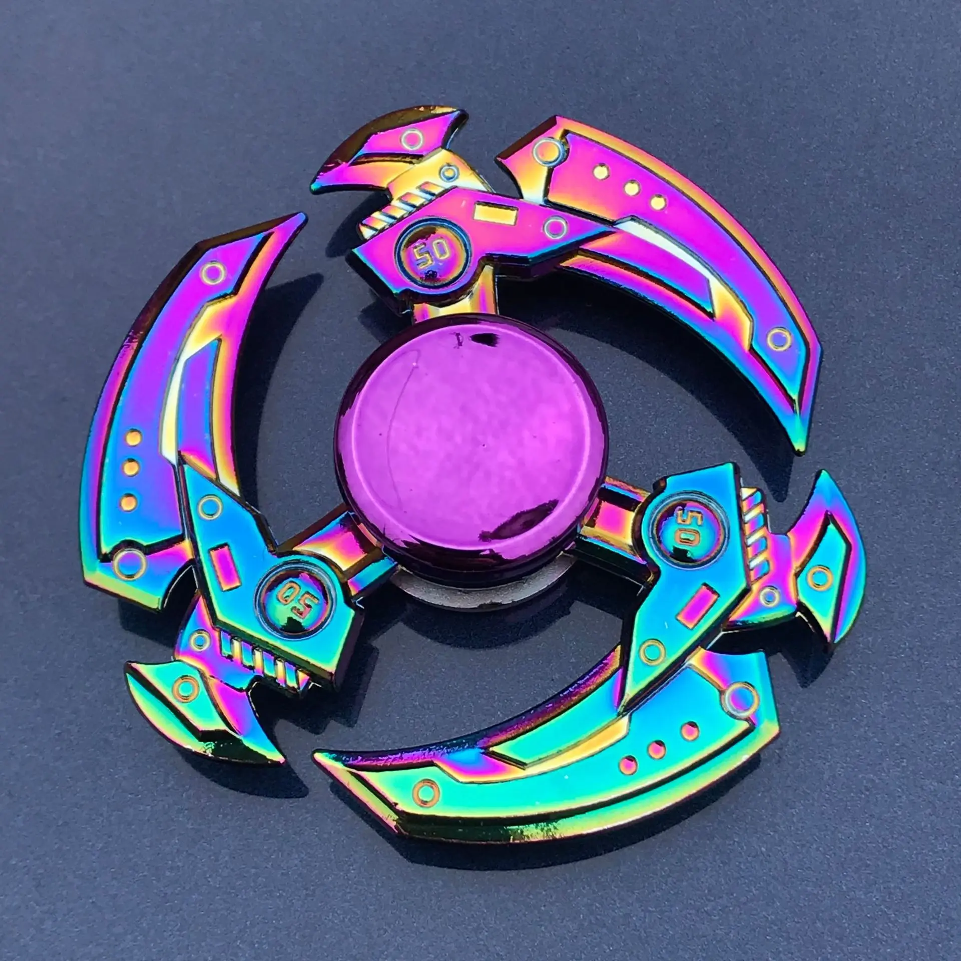 Metal Rainbow Fidget Spinner Gradient Color R188 Mute Bearing EDC Hand Spinner Fingertip Gyro Anti-Anxiety Kids Adult Toys: Gold