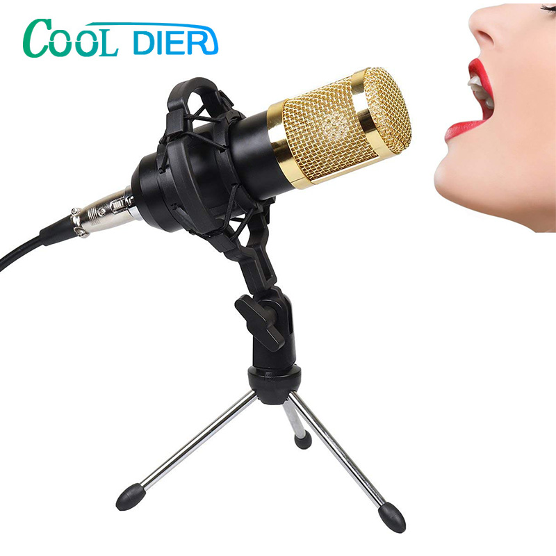 COOL DIER BM800 Condenser Microphone With Shock Mount Mikrofon Condenser Sound Recording MIC For Radio Braodcasting
