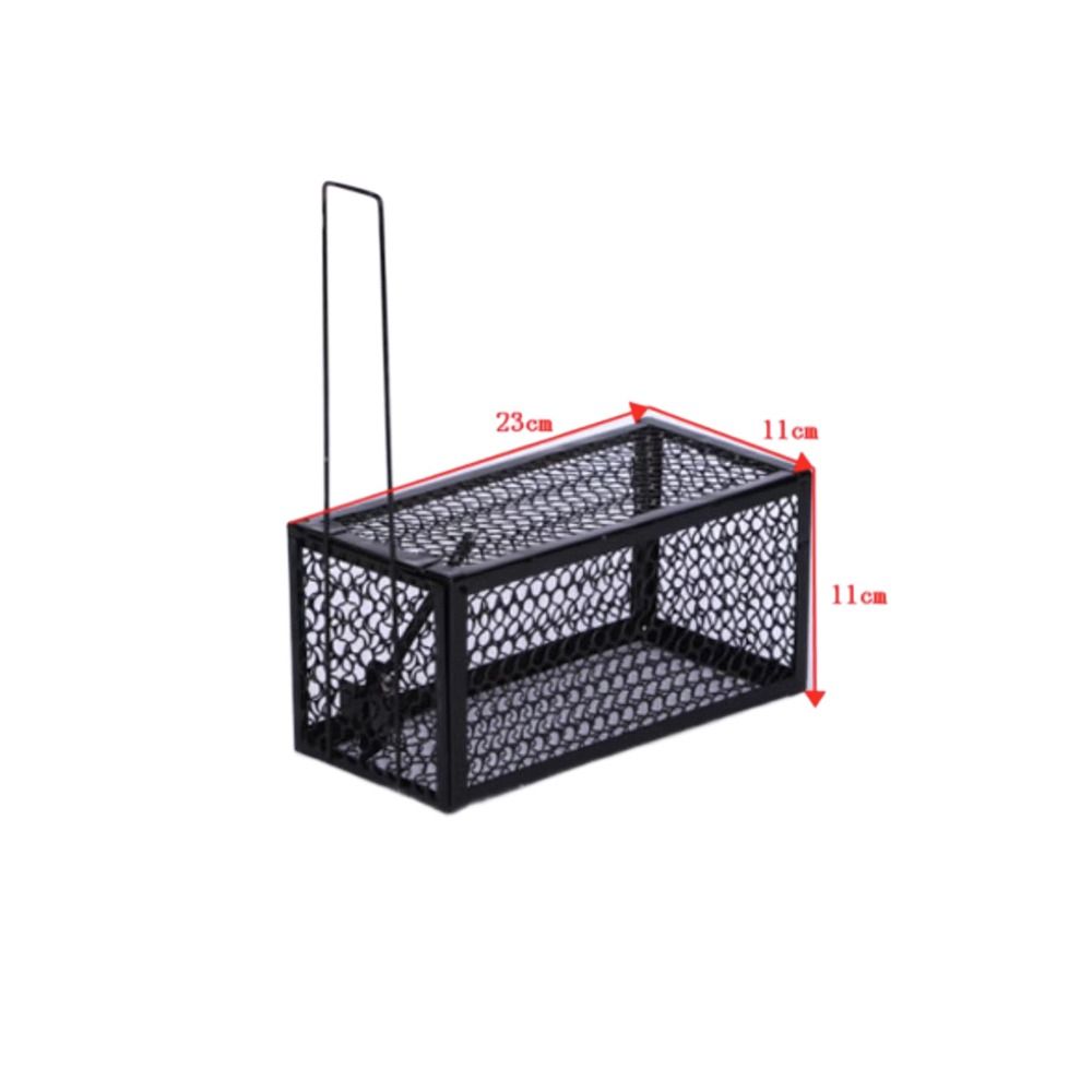 Trampa autoblocante para ratones, cebo para ratas, caja en vivo, trampa para ratones, jaula para el hogar, Control de animales, jaula de hierro para hámster: Gris claro