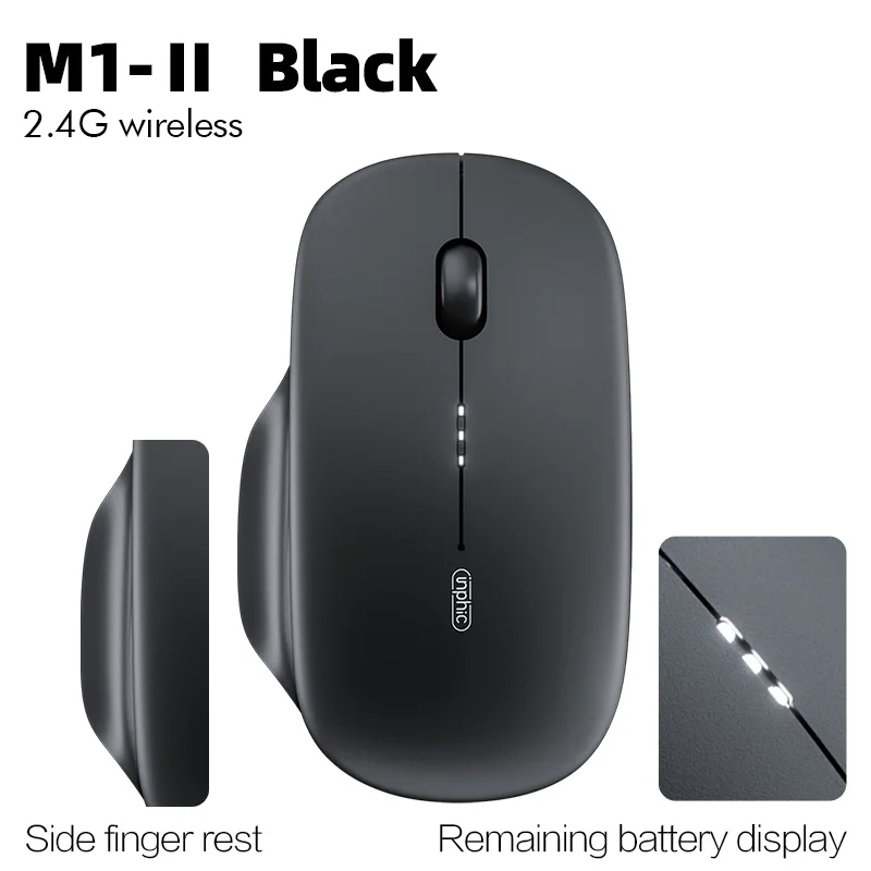 Inphic  m1 Profi kabellose maus, wiederaufladbare, geräuschlose maus, bluetooth-funkmaus mit drei modi, akkuanzeige + usb-c-ladefunktion: Himmelblau