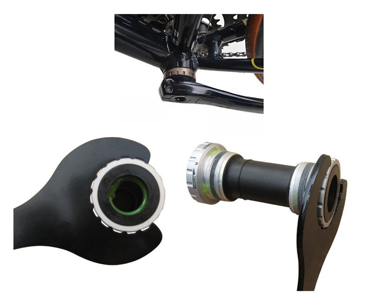 Bundbeslag cykelinstallationsnøgle hollowtech  ii 2 skruenøgle cykel kranksæt installeringssæt til shimano cykel reparationsværktøj