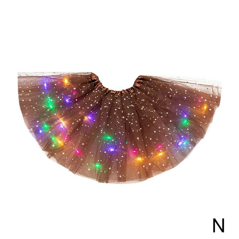 Kerst kinder lichtgevende tutu rok met rok licht buste led tutu rok lichtgevende mesh  h6 a 6: N