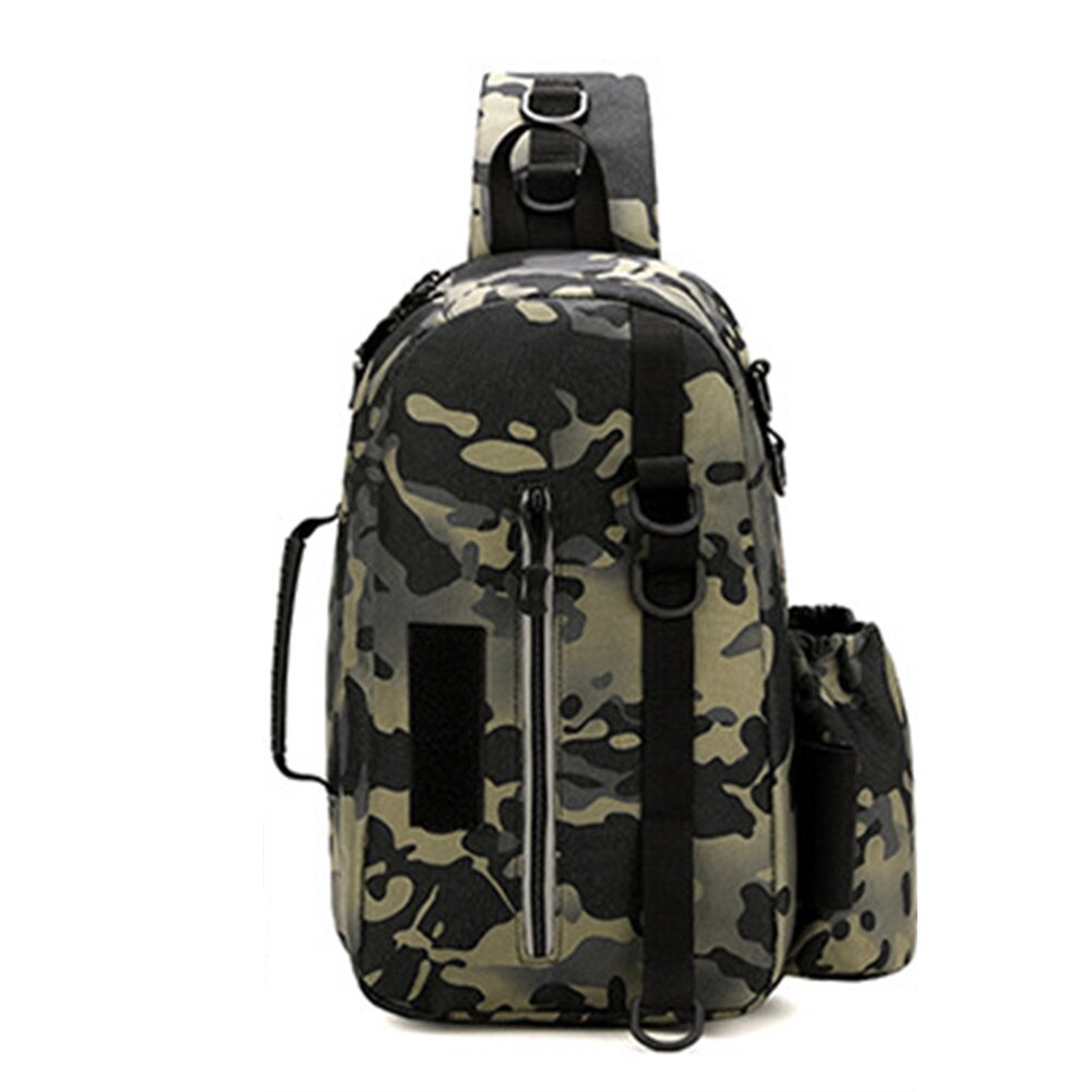 Mochila para equipo de pesca con soporte para caña de pescar, bolsa impermeable de gran capacidad, accesorios de pesca, caja de almacenamiento, bolsa para equipo de pesca: Green Camouflage