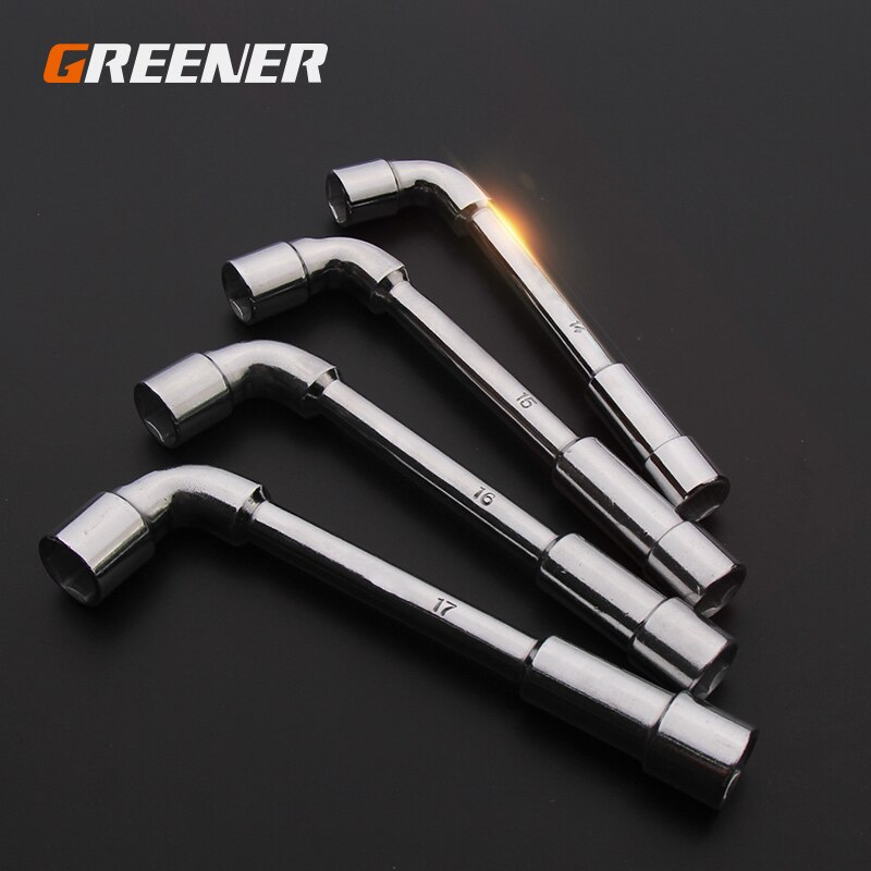 GREENER Cross Wrench Car Tire L Type Socket Wrenches Set Changing Tool Universal Extended Socket Perforation Elbow Spanner Hand