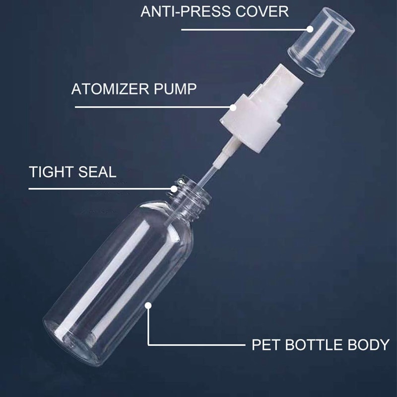 36 stk 30ml/1oz mini fin tåge sprayflasker genopfyldelige flasker små tomme klare plastik rejsestørrelse flasker