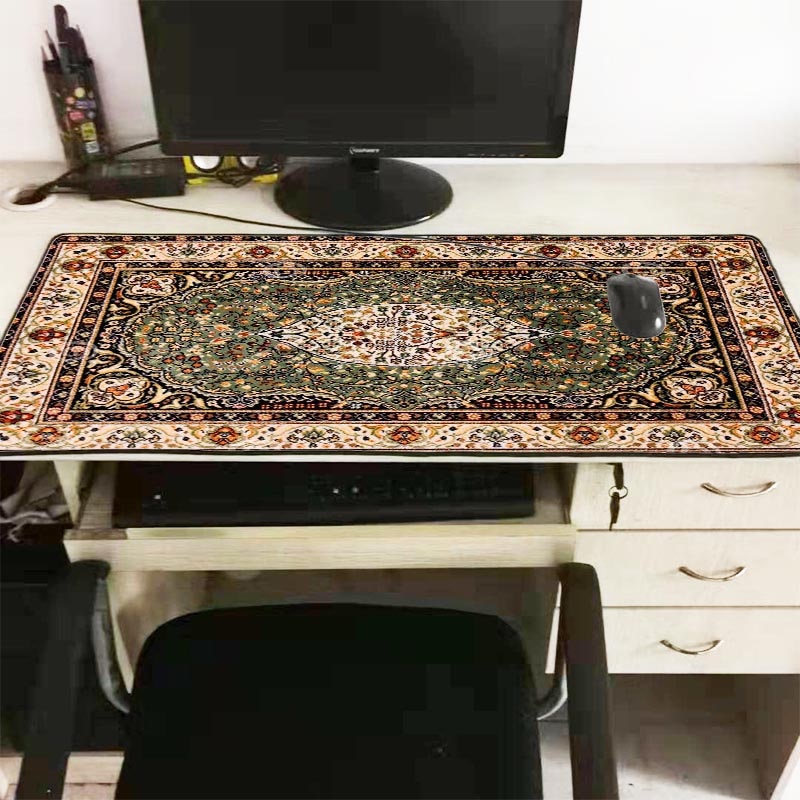 XGZ Anti-slip Retro Style Persian Carpet Locking Edge Mousepad Keyboard Home Large Mouse Pad Office Table Decor Craft Muismat