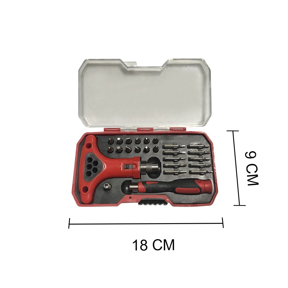 Hand Tool Set Algemene Hand Tool Kit met Plastic Tool box Storage Case Combinatie Hamer Dopsleutel Schroevendraaier