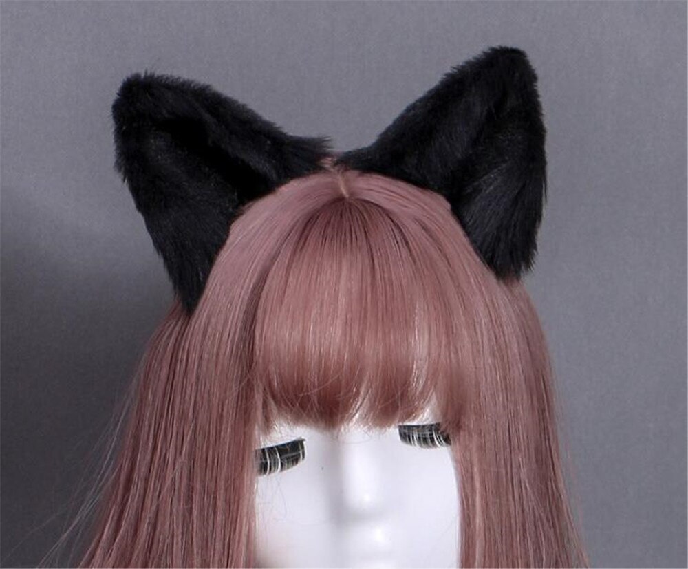 Oreilles de chat faites à la main cos simulation oreilles d'animaux oreilles de chat pince d'oreille KC mignon oreilles d'animaux en peluche vêtements de coiffure C355: 6