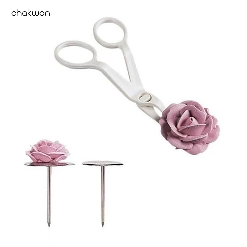 Tijeras para decoración de uñas, 2 uds., con de flores, decoración de rosas, herramientas para repostería, pastelería, Fondant