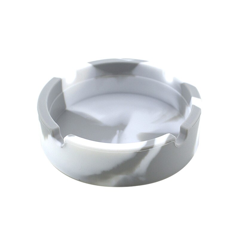 1X Draagbare Camouflage Zachte Siliconen Rubber Groen Ronde Asbak Asbak Beugel siliconen asbak: Light Grey