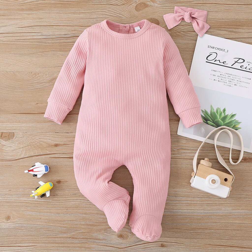 Baby Lange Mouw Jumpsuit Meisjes Effen Kleur Katoen Jumpsuit Jongens Jumpsuit Jumpsuit Been Wrap