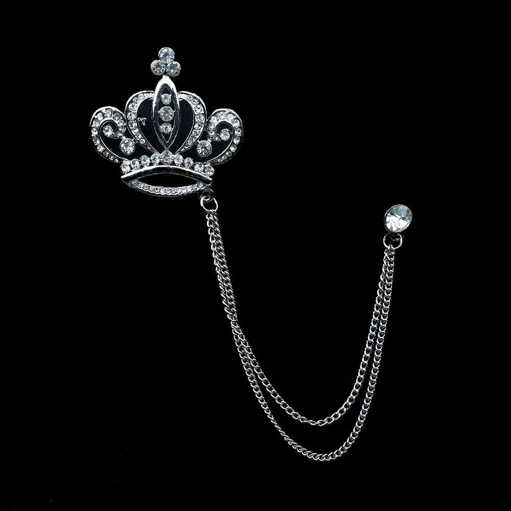Hombre broche Cruz traje borla cadena Pin de solapa para traje broche para Cuello de camisa placa Retro Pines de baile para de boda corbata Accesorios
