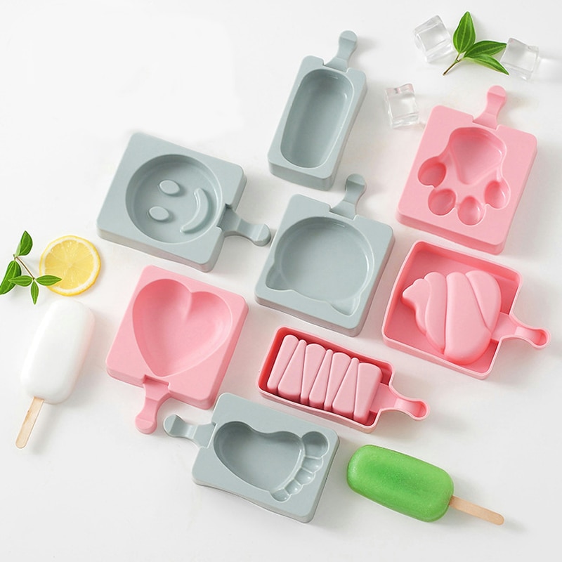 Ice Cream Popsicle Molds Cartoon Ice Silicone Frozen Storage Silicone Thick material DIY Molds Ice Cube Moulds Ice Cream Makers