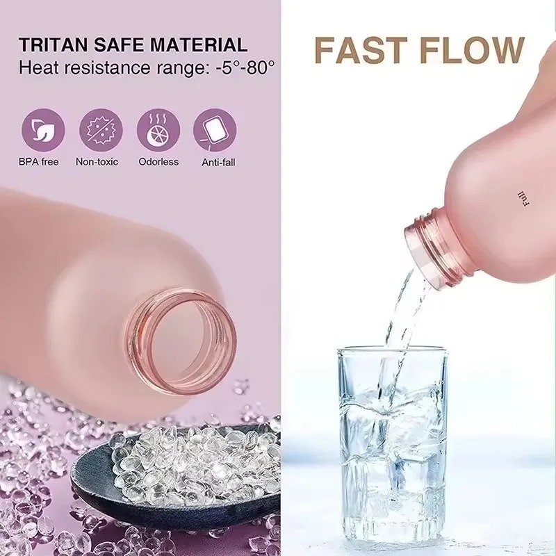 1l vattenflaskor med tidsmarkör 32 oz fitness sport utomhus resor bärbara läckagesäkra dricksglas bpa-fria frostade dryckesflaskor