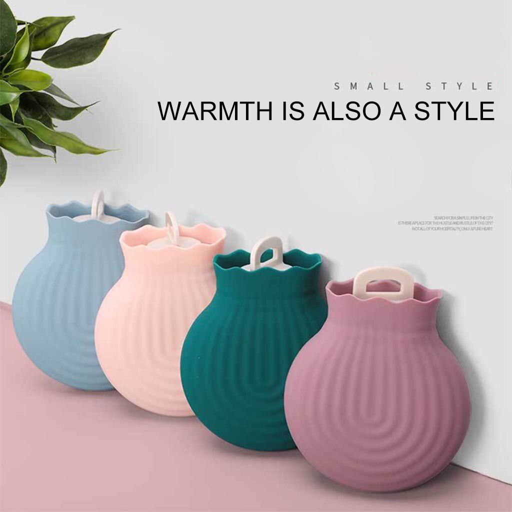 Water Bag 240ML Microwave Heating Silicone Bottle Winter Heater with Knitted Cover Warmer Water Bottle #08