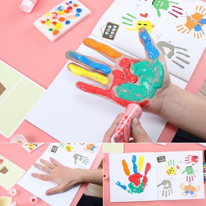 30ml Finger Paint 6/8/12 Colors Set Washable Kids Finger Paint Supplies N1HD