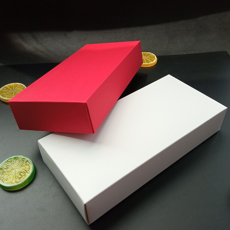 10pcs Rectangle Kraft Paper Box Folding With Transparent PVC Window Candy Box Christmas Decoration Package Box