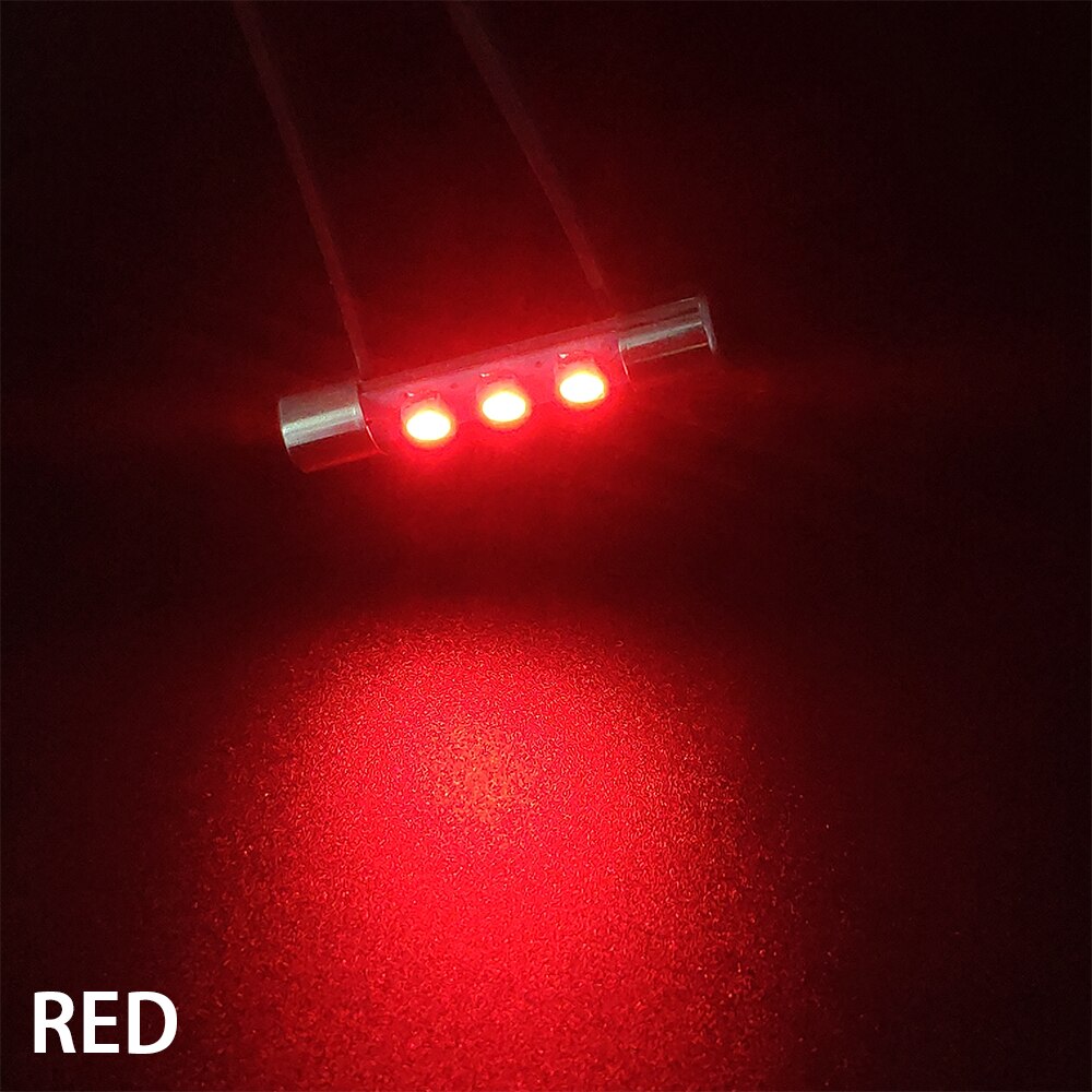 10X AC8V Voiture Feston 29mm 31mm Style LUMIÈRE LED Remplacer À Incandescence Lampe Fusible Ampoules 8V250mA S'adapte Vintage Stéréo Récepteurs Audio: Rouge / 31mm