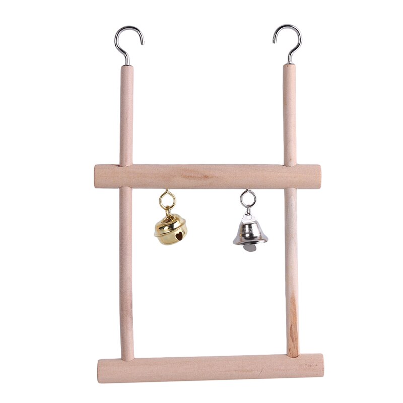 Wooden Stand Ladders Climber Bird Playground Toy Double Grid Pet Bird Parrot Toys Swing Bird Cage Hanging Chew Toys for Birds: Default Title