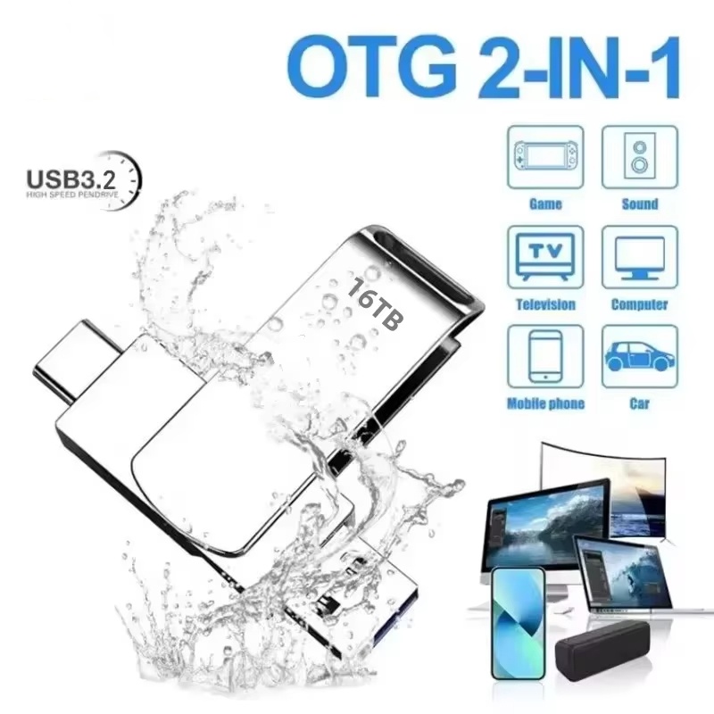 XIAOMI 16 TB 3,2 Flash-Laufwerke, Hochgeschwindigkeits-USB-Übertragung, Metall-Stick, Speicherkarte, Pendrive, Flash-Disk, Memoria, wasserdichter Stick