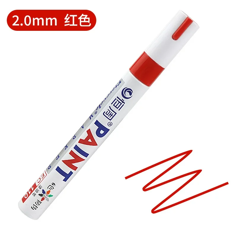 Colors White Waterproof Rubber Permanent Paint Marker Pens for Drawing Car Tire Tread Eco-Friendly Tire Painting Highlighter: Red