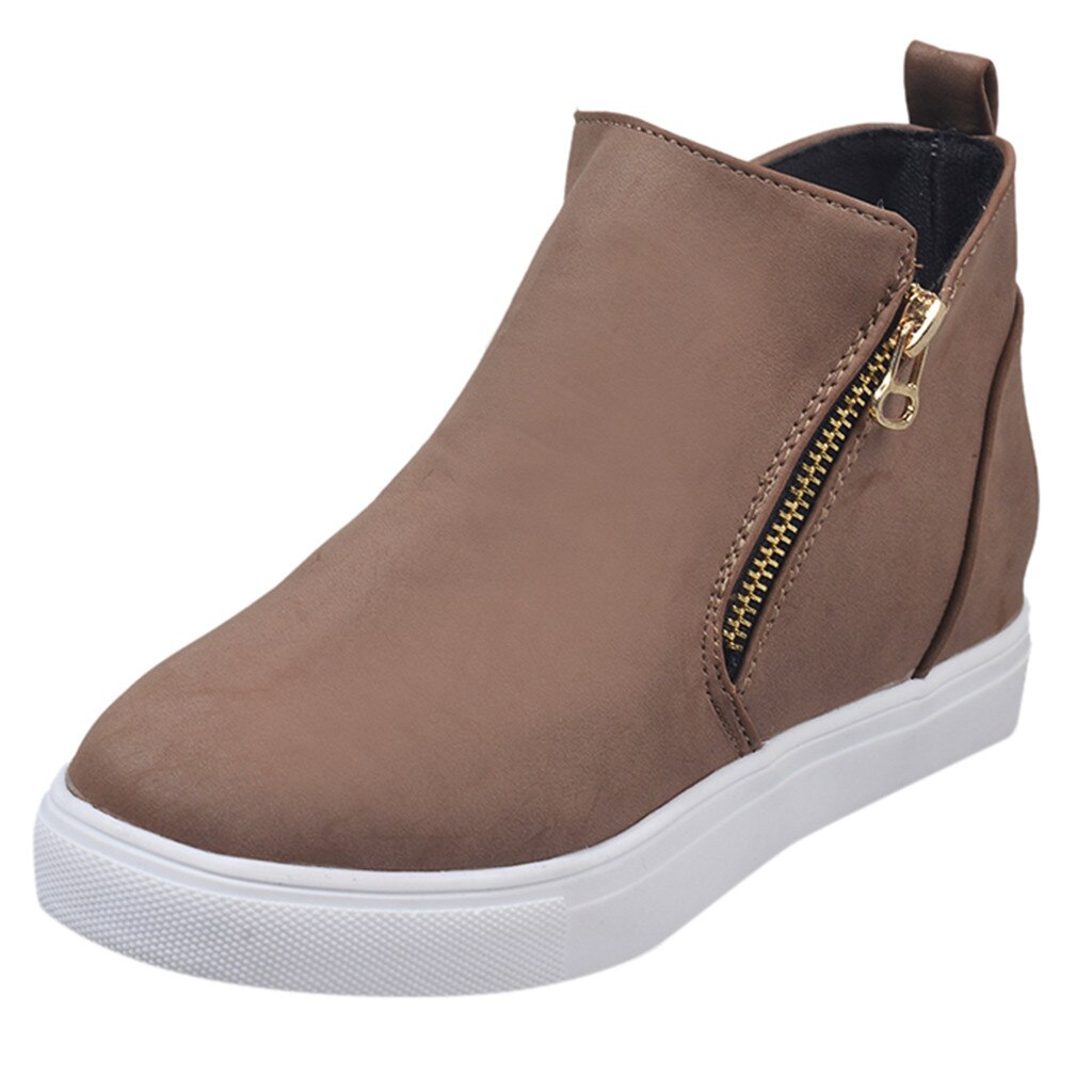 Femmes chaussures plates chaussures à semelles compensées respirant confortable marche bottines chaussures décontractées baskets classique hiver travail chaussures: Marron / 43