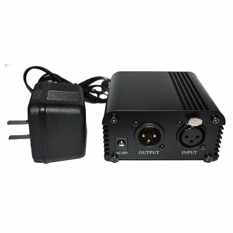 Professionele 1 Kanaal Condensator Microfoon voeding 48V Phantom Power Adapter