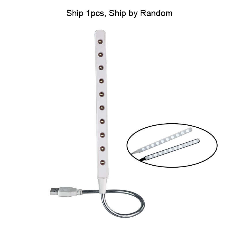 Mini Usb Led Boek Licht Leeslamp Flexibele Usb Lamp Bureau Tafel Lampen Voor Pc Notebook Power Bank Kind Student leeslamp: 10LED USB Plastic