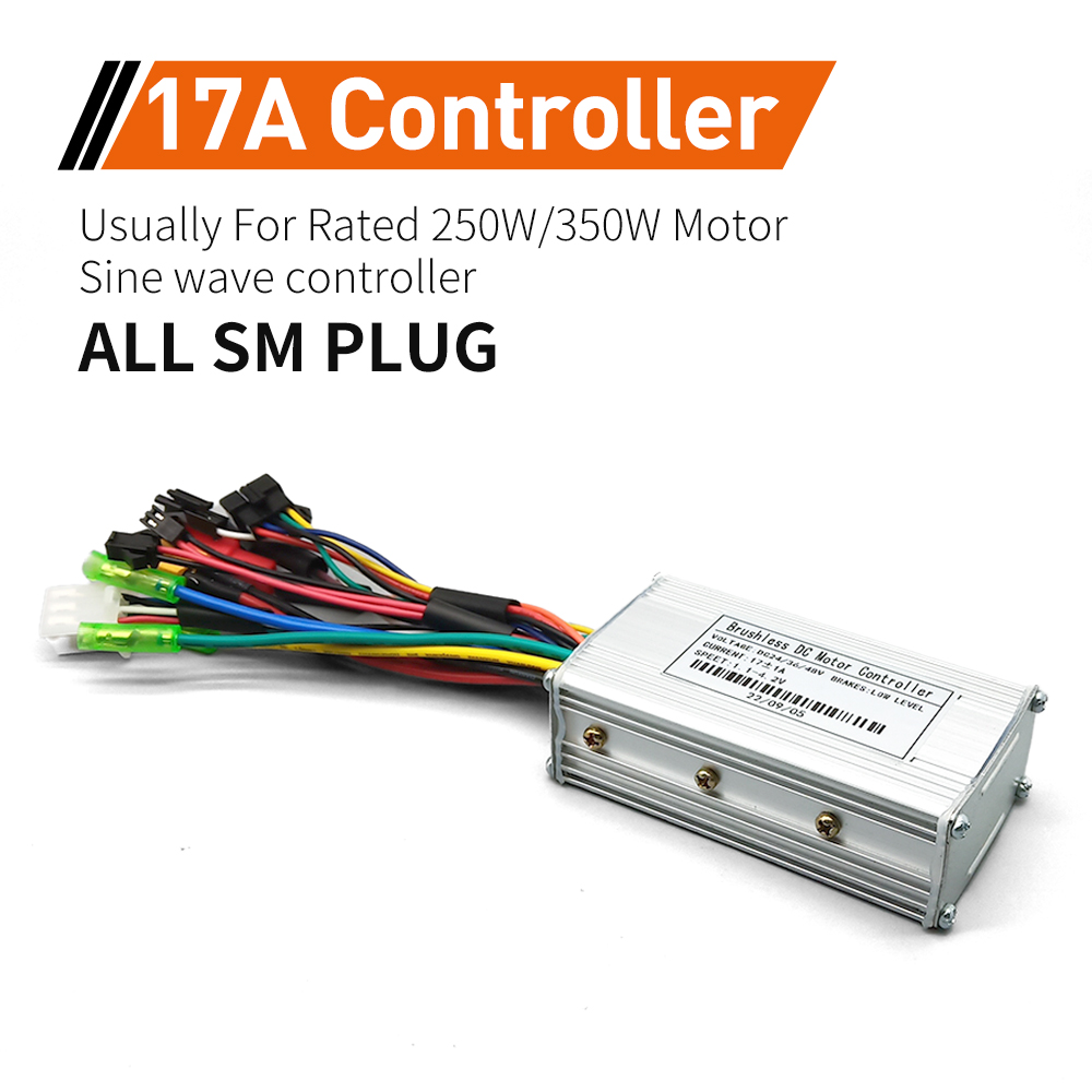 Elsykkel sinusbølge 3- modus kontrollersett 17a 26a 30a 40a tft-skjerm 1 t 5- kabel gass hall ubegrenset motor 350w-1000w motorer: Sølv