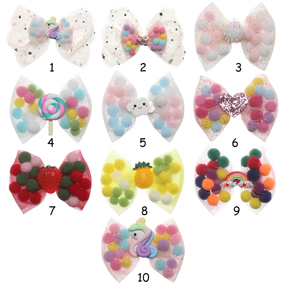 Paleta dulce de lazos para el pelo lazos de pelo con purpurina con Clip de baile de lazo Clip para el pelo niñas horquillas accesorios para el cabello