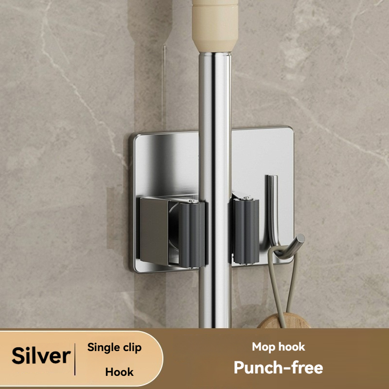 Multi-purpose Mop Hooks Adhesive Wall Hanging Mop Rack Broom Hanger Hook Kitchen Bathroom Home Organizer Accessories: Yellow