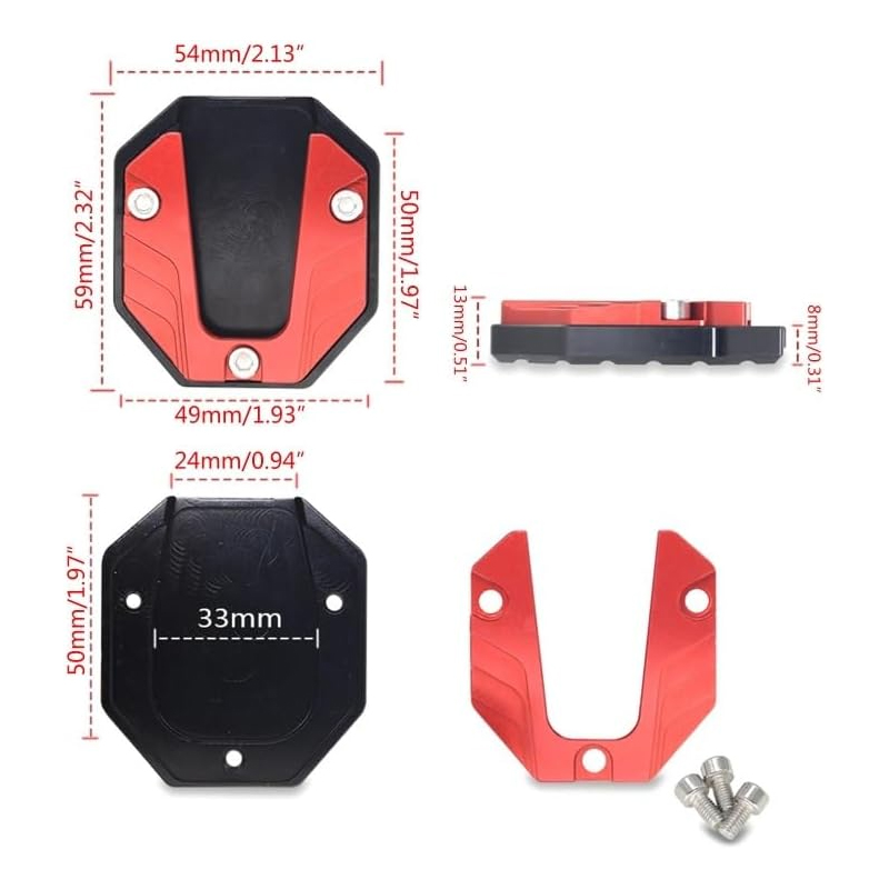 Universale Scooter moto bici cavalletto Extender piede supporto laterale estensione Pad piastra di supporto antiscivolo Base allargata