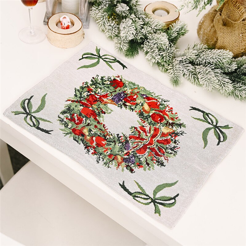 Adornos navidad juledekorasjon spisebord dekormatter julenissen elg tre placemat hjem dekor decoracion mesa jul