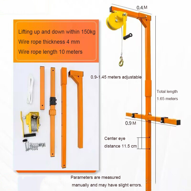 Selbstverriegelnder klappkran, manuelle windenmontagewerkzeug, installationswerkzeug aus edelstahl für klimaanlagen, hebezeug