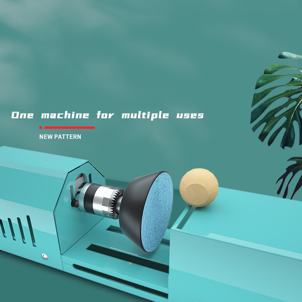 Small Size Home Household Wood Working Turning Lathe Multifunction Infinitely Variable Speed Cutting Grinding Drilling DIY Tools