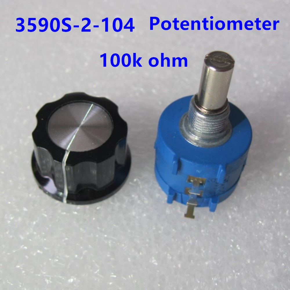 1pc 3590s-2-104l 3590s 100k ohm præcision multiturn potentiometer switch 10 ring justerbar modstand tilføj  a03 knappen