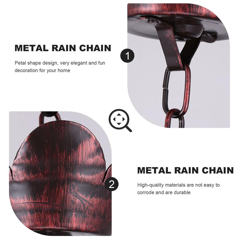 1m metal regn kæde kronblad form kopper regnfang til tagrende metal dræning regn nedvand regn regn kæde regn tagrende nedløb